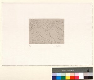 Akt, blumiges Interieur