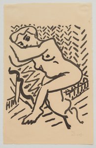 Sitzender Akt [Kleine helle Holzschnitt] von Henri Matisse