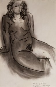 Sitzende nackte Frau
