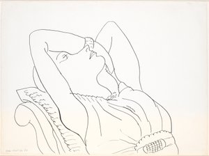 Zurückgelehnte Frau mit Armen über dem Kopf, Halbfigur von Henri Matisse