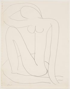 Frau sitzt mit Arm auf dem Kopf von Henri Matisse