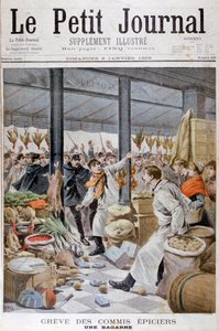 Ein Kampf während des Lebensmittelhändlerstreiks, Paris, 1899 von Henri Meyer