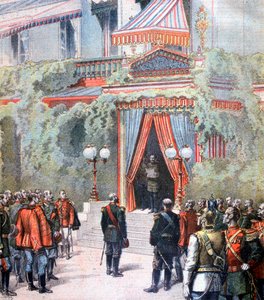 Ankündigung über die Gesundheit von Zar Alexander von Russland, Livadia-Palast, St. Petersburg, Russland, 1894 von Henri Meyer