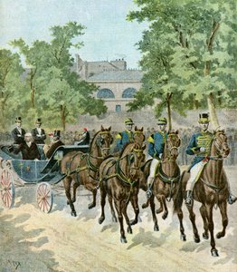 Ankunft von Felix Faure auf der Pferderennbahn, 1895