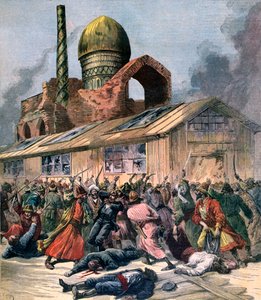 Cholera in Russland, die Unruhen in Astrachan, 1892 von Henri Meyer