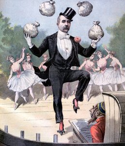 Georges Clemenceau jongliert mit Säcken englischen Geldes, 1893
