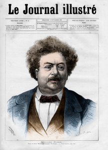 Porträt von Alexandre Dumas père (1802-1870) Titelseite von „Die illustre Zeitschrift“ von 1883 - Zeichnung von Henri Meyer (1844-1899)