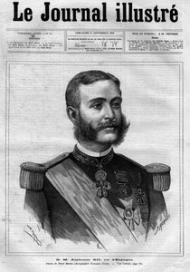 Porträt von Alfons XII. von Spanien (1857-1885), König von Spanien - Titelblatt von „Le journal illustré“ von 1883 - Zeichnung von Henri Meyer (1844-1899) von Henri Meyer