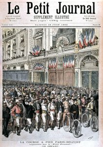 Start der Menge, die am Paris-Belfort-Lauf teilnimmt, organisiert vom Petit Journal von Henri Meyer