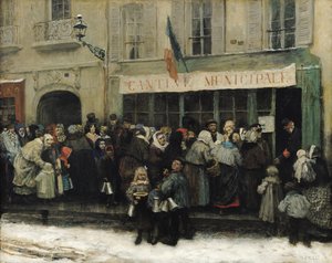 Eine Suppenküche während der Belagerung von Paris, nach 1870 von Henri Pille