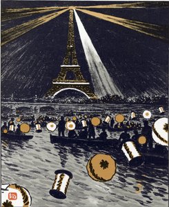 Feierlichkeiten an der Seine, 14. Juli (aus Sechsunddreißig Ansichten des Eiffelturms) von Henri Rivière