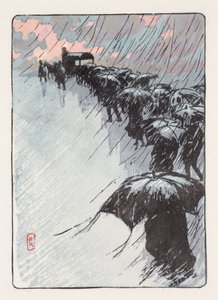Beerdigung mit Regenschirmen von Henri Rivière