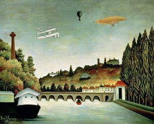 Ansicht der Brücke von Sèvres und der Hügel von Clamart, St. Cloud und Bellevue von Henri Rousseau