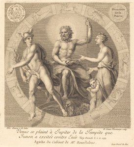 Venus beschwert sich bei Jupiter über den Sturm, den Juno gegen Aeneas entfacht hat