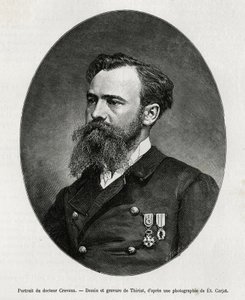 Porträt von Dr. Jules Nicolas Crevaux (1847-1882), Arzt und Entdecker Südamerikas (von Französisch-Guayana bis Argentinien), er interessierte sich sehr für das Studium der Sitten und die Geschichte der Bevölkerungen, die er während seiner Reisen traf, er v