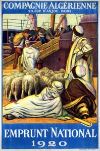 Plakat der algerischen Gesellschaft „National Borrowing“ von Henri Villain