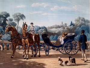 Pferd und Kutsche, erste Hälfte des 19. Jahrhunderts von Henri dAinecy Montpezat