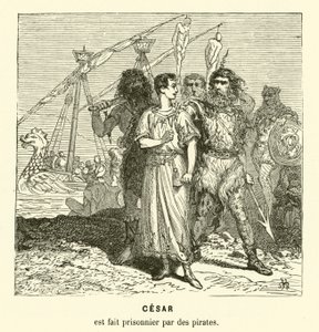 Julius Caesar wird von kilikischen Piraten gefangen genommen, während er die Ägäis überquert, ca. 75 v. Chr. von Henri de (after) Montaut