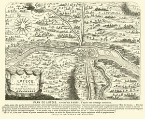 Plan der römischen Stadt Lutetia, Standort des modernen Paris von Henri de (after) Montaut
