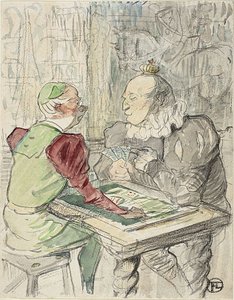 Das Kartenspiel des Königs, Kopie, nach 1895 von Henri de (after) Toulouse Lautrec