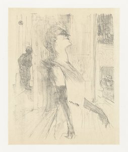 Porträt der Schauspielerin Yvette Guilbert während eines Auftritts von Henri de Toulouse Lautrec (signed by artist)