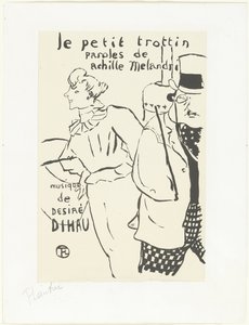Frau als Laufmädchen und Mann mit Hut von Henri de Toulouse Lautrec (signed by artist)