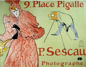 Werbung für Fotograf P. Sescau, 9 Place Pigalle in Montmartre