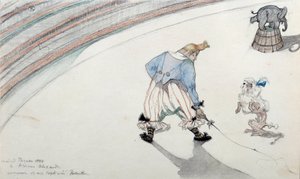 Zirkusszene: Dressur. Ein Clown mit einem Wissenschaftshund und einem akrobatischen Elefanten. Zeichnung von Henri de Toulouse Lautrec 19. Jahrhundert Albi, Musee de Toulouse Lautrec von Henri de Toulouse Lautrec
