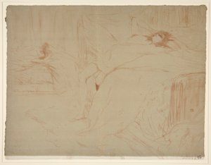 Frau auf dem Rücken liegend, Müdigkeit, aus der Serie Elles von Henri de Toulouse Lautrec