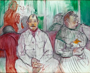 Er, sie und der Hund (Paar mit Hund) von Henri de Toulouse Lautrec