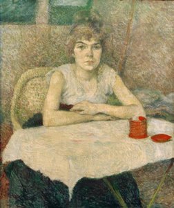 Junge Frau am Tisch, Poudre de riz