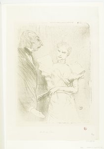 Porträt der Schauspielerin Marthe Brandès und des Schauspielers Louis-Pierre Leloir im Theaterstück Les Cabotins