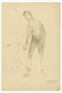 Porträt des Radfahrers Albert Zimmerman und seines Fahrrads (Zimmerman et sa machine) von Henri de Toulouse Lautrec
