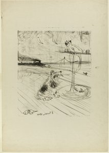 Der Hund und der Papagei von Henri de Toulouse Lautrec