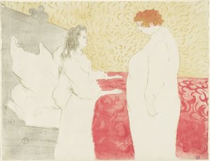 Frau im Bett, Profil, Aufstehen, Platte acht aus Elles von Henri de Toulouse Lautrec