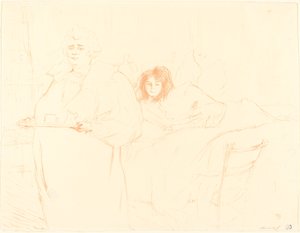 Frau mit einem Tablett von Henri de Toulouse Lautrec