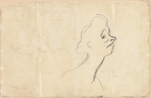 Yvette Guilbert (recto) Dreiviertellängenstudie von Yvette Guilbert (verso) von Henri de Toulouse Lautrec