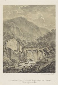 Berglandschaft mit Wassermühle bei Trier Vue prise dans le ci-dev. Électorate de Trèves