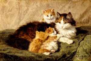 Zufriedenheit, 1900 von Henriëtte Ronner Knip
