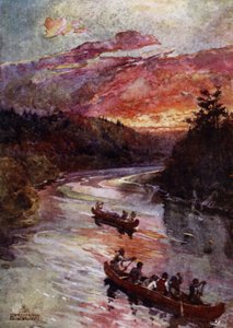 Kanus auf einem nordamerikanischen Fluss