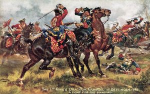 The Kings Horse, jetzt die 1st (Kings) Dragoon Guards, Schlacht von Dettingen, Juni 1743
