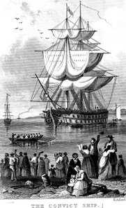 Das Sträflingsschiff, ca. 1820 von Henry Adlard