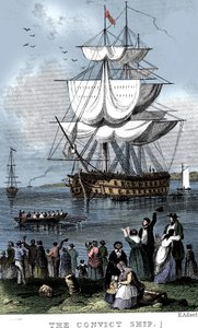 Das Sträflingsschiff, ca. 1820 von Henry Adlard