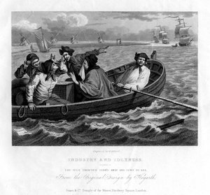 Der faule Lehrling zur See geschickt, Tafel V von Fleiß und Faulheit, 1833 von Henry Adlard