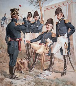 General Andrew Jackson (1767-1845) und sein Stab im Feld