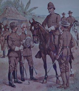 Spanisch-Amerikanischer Krieg 1898, US-Truppen, berittener General Lawton, Kommandeur der 2. Division, 5. Armeekorps, in Kuba