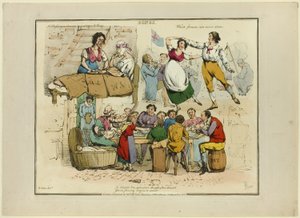 Platte aus Illustrationen zu beliebten Liedern