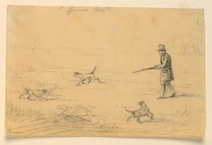 Studie eines Gentlemans mit drei Hunden, auf der Jagd von Henry Bernard Chalon