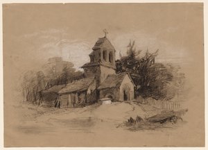 Kirche in einer Landschaft, 1800er Jahre von Henry Bright