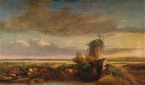 Mühlen in den Fens, um 1853 von Henry Bright